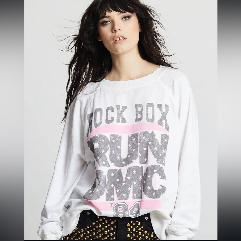 RUN DMC 1984 Rock Box Oversized Sweatshirt RECYCLED KARMA